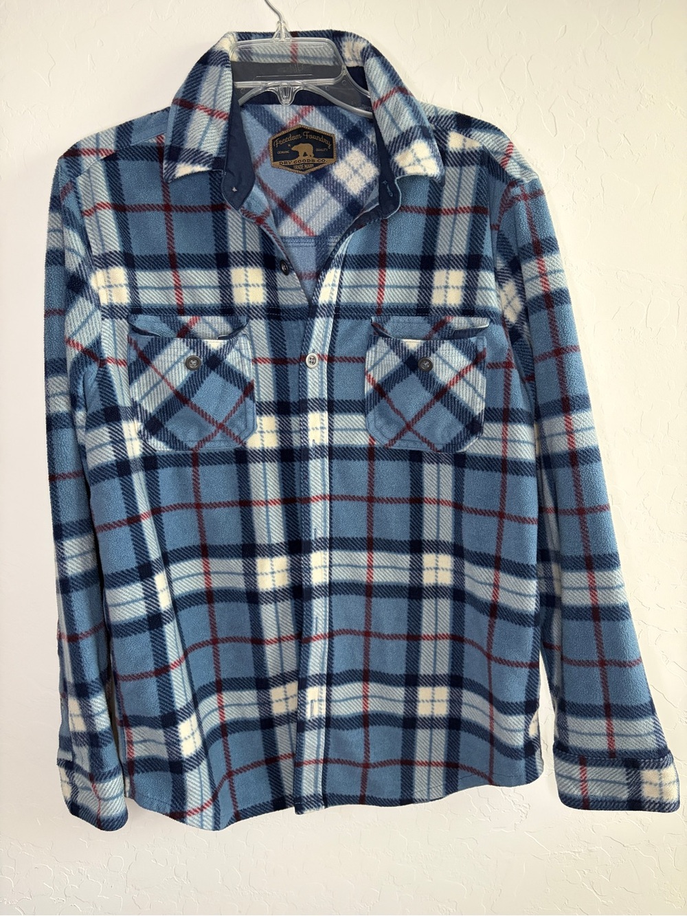 Men's Light Blue Plaid Casual Button-Down Shirt